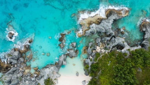 Aerial view of Bermuda beach