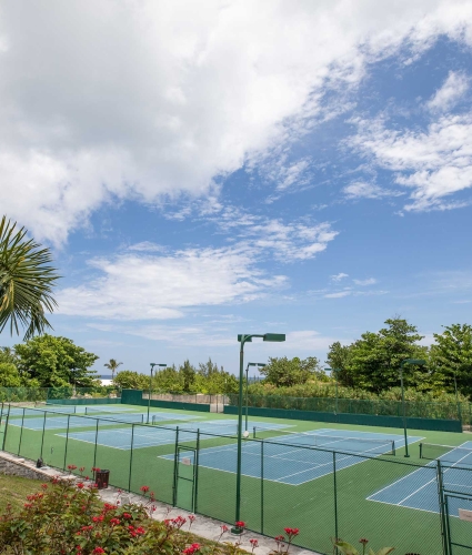 An Elbow Beach tennis court in Bermuda
