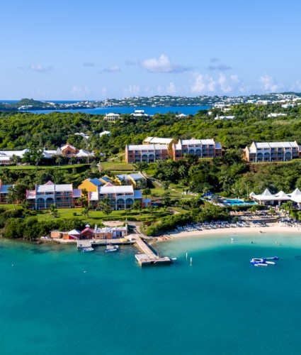 Bermuda Bliss at Grotto Bay Beach Resort – Aerial View Of Grotto Bay And Its Private Beach