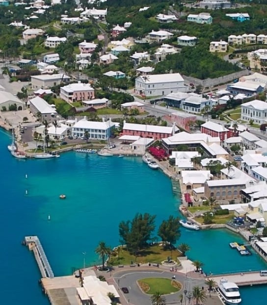 aerial view of town