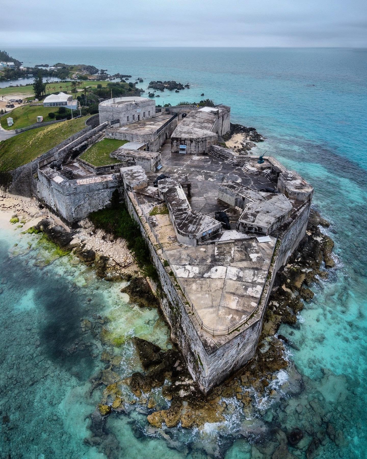 An aerial view of Fort St. Catherine in Bermuda