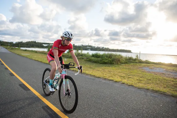 A cyclist in Bermuda