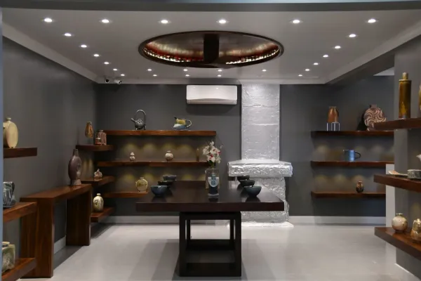 An interior exhibit room at the Bermuda National Gallery