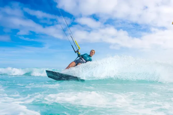 woman kite surfing at Horseshoe Bay