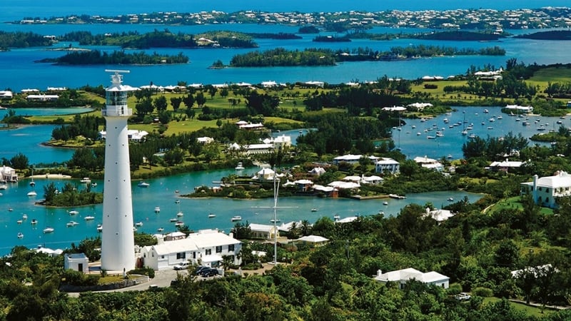 aerial view of lighthouse