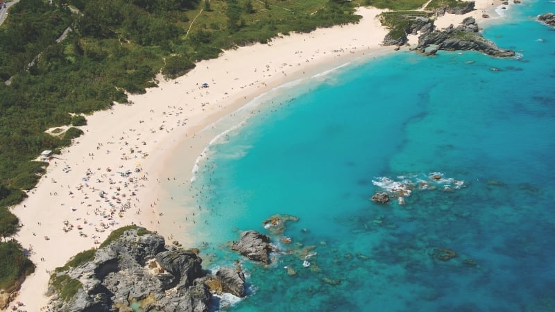 Aerial view of Horseshoe Bay Beach