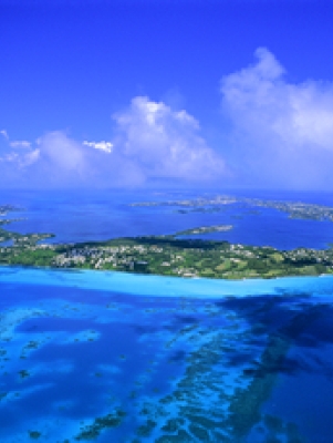 An aerial shot of Bermuda