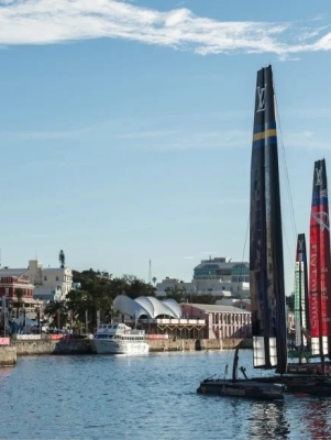 row of boats along front street