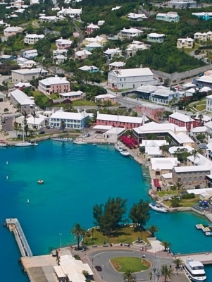 aerial view of town