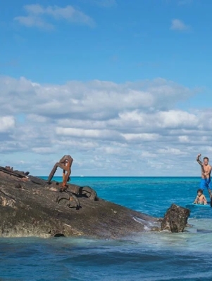 family paddleboarding