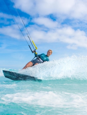 woman kite surfing at Horseshoe Bay