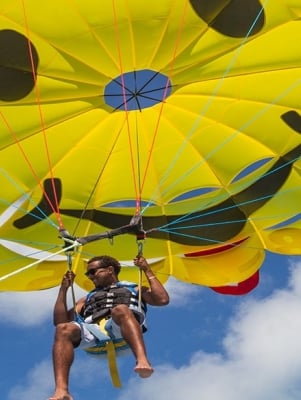 person parasailing