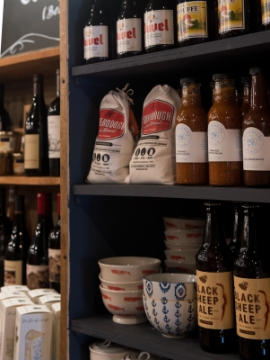 stocked shelves at the Urban Cottage