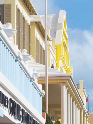 Buildings on Front Street in Bermuda