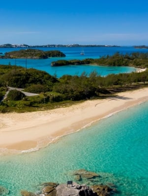 Aerial view of pristine Cooper's Island Nature Reserve.