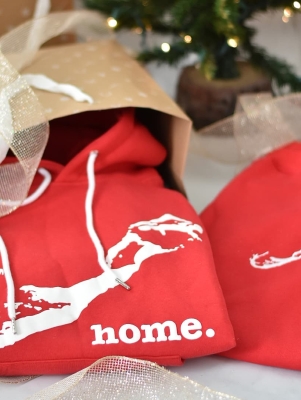 Bermuda themed sweatshirts in christmas wrapping.