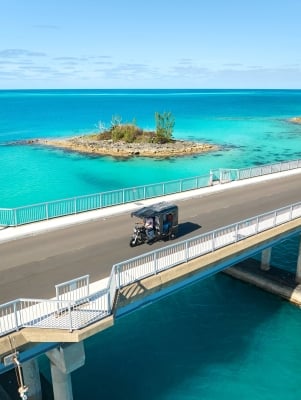 Aerial view of the Bermuda Tuk Tuk tour.