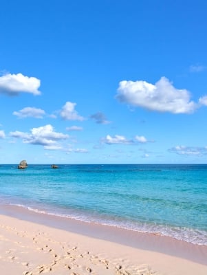 View of warwick long bay pink beaches.