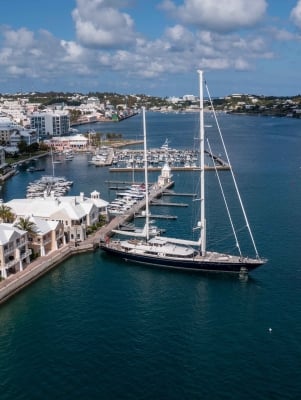 Aerial view of Waterfront Marina.