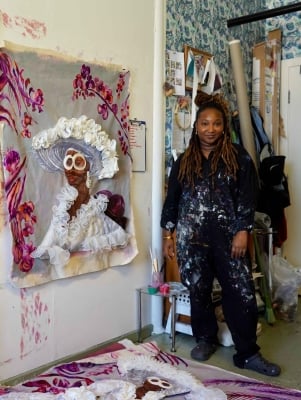 Gherdai Hassel standing in her studio 