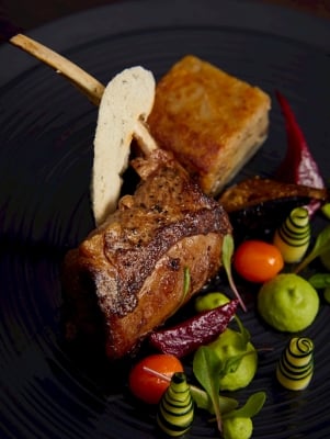 A close up of food at sunken harbor