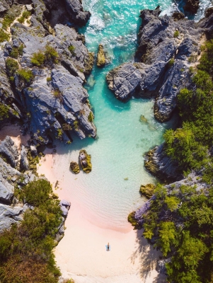 A secluded beach in Bermuda