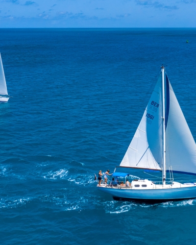 two boats sailing