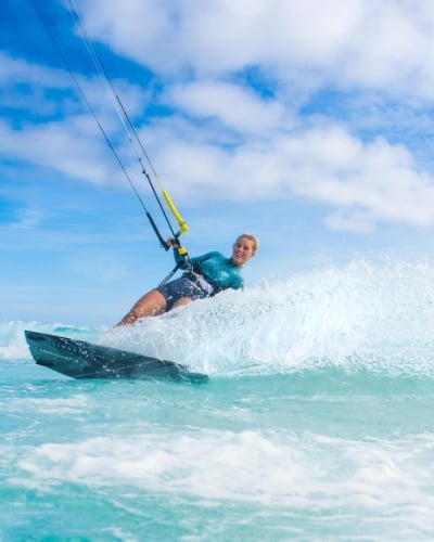 woman kite surfing at Horseshoe Bay