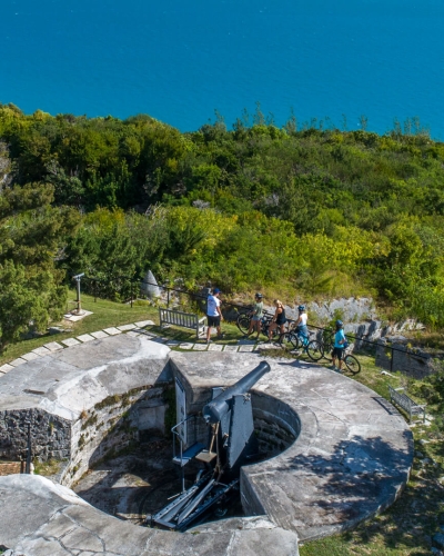 Drone shot of fort scaur