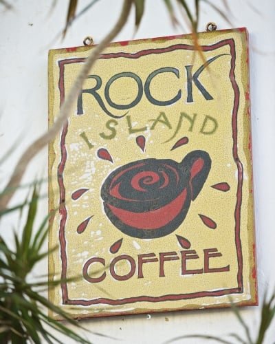 Rock Island coffee sign