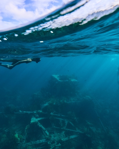 A person SCUBA diving in Bermuda