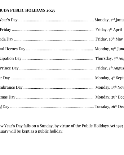 Bermuda Public Holidays