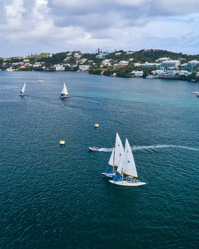 Sail boats in the harbour.