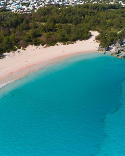 Aerial view of Horseshoe Bay Beach.