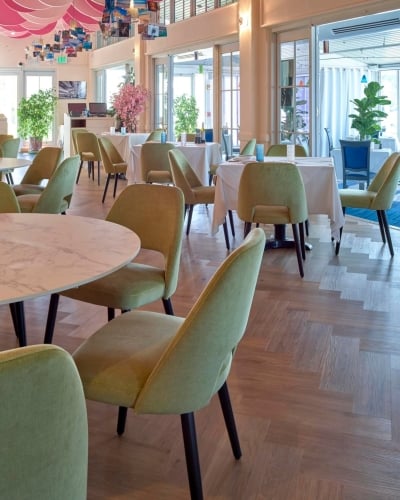 Interior of Harbour front restaurant.