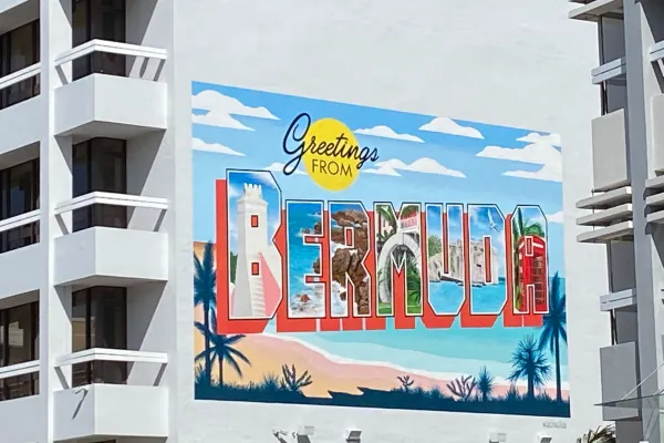 A painting of a Bermuda postcard