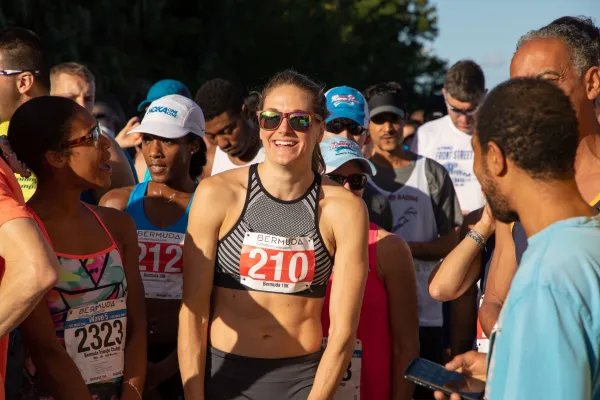 People finishing a race