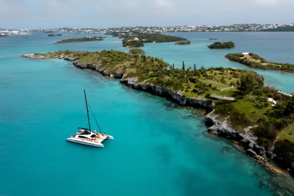 A yacht off the coast of Bermuda