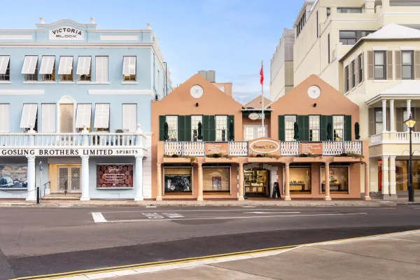 Buildings on Front Street in Hamilton parish in Bermuda