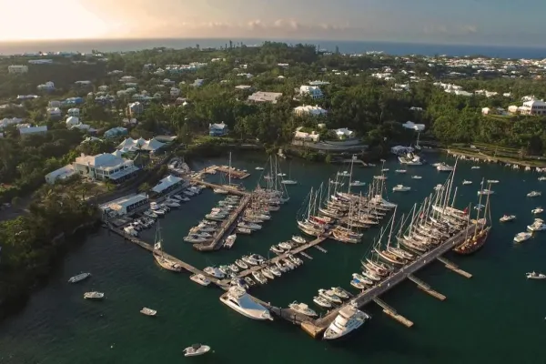 Boats moored at the Royal Hamilton Amateur Dinghy Club