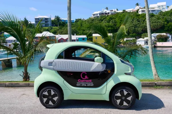 An electric micro car in Bermuda