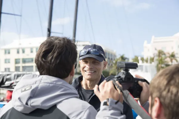 A sailor being interviewed