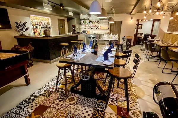 The dining room at Tribe Restaurant in Bermuda