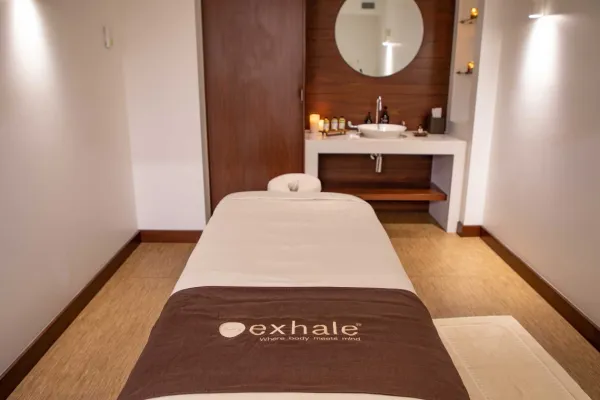 A treatment room at Exhale Spa