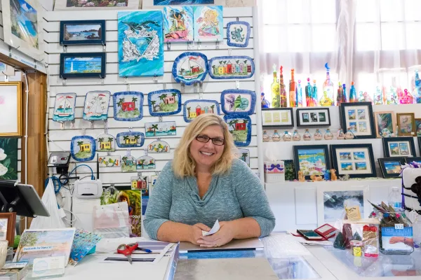 A shop owner at the Dockyard in Bermuda