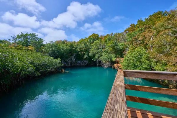 An observation deck at Blue Hole in Bermuda