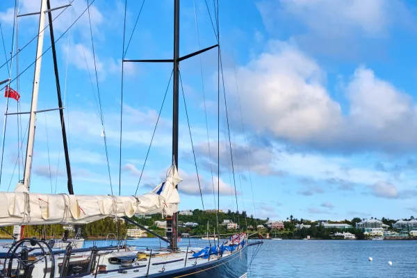 A yacht docked in Bermuda