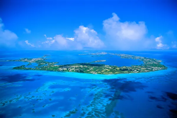 Aerial of the island of Bermuda