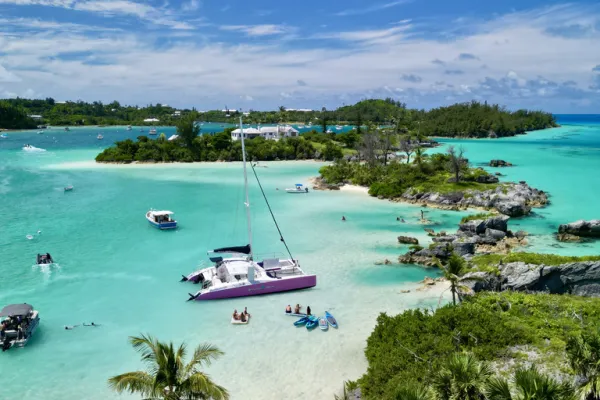 Aerial view of Ely's Harbour.