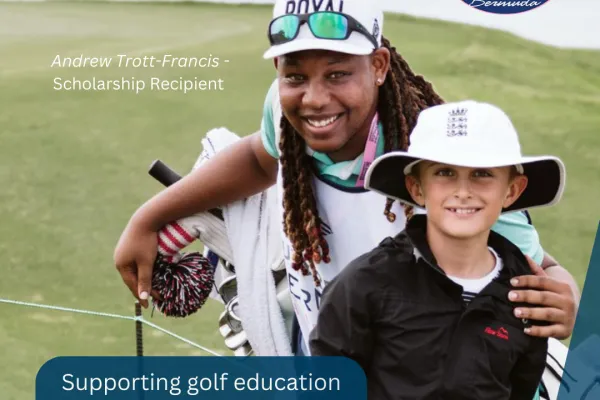 Two people on a golf course